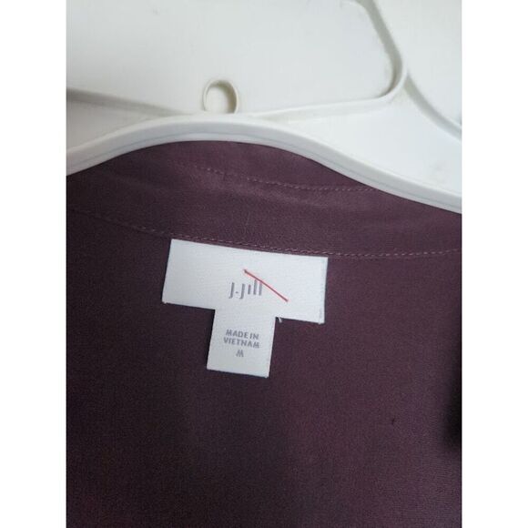 J.Jill Plum Purple Button Down Tunic w/Pockets Blouse size Medium - Picture 4 of 7